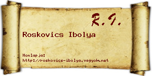 Roskovics Ibolya névjegykártya
